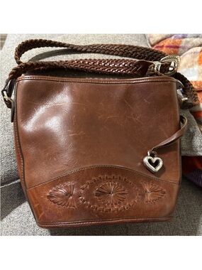 Brighton Women's Brown Leather Crossbody Bag with Braided Strap